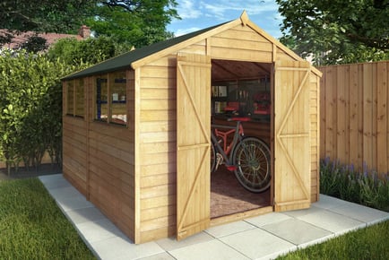 Overlap apex shed with windows, 12 x 8