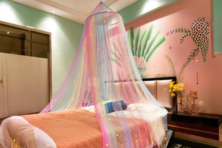 Rainbow Bed Canopy for Girls - 2 Options