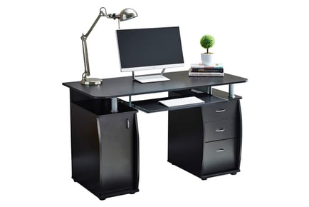 Computer Desk with Cabinet and 3 Drawers - 3 Colours