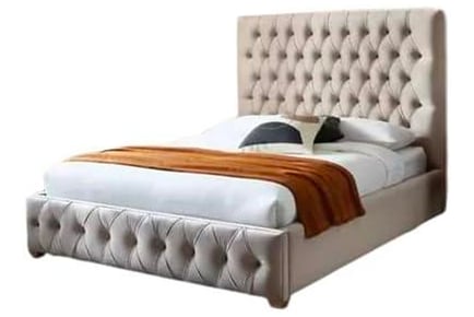 Plush Velvet Cream Chesterfield Bed Frame - 5 Options