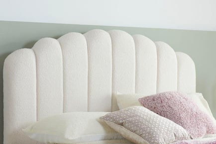 Alaska Ottoman Teddy Fleece Cream Bed Frame - 5 Options