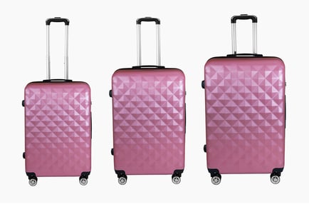 3-piece diamond luggage set, Rose Gold