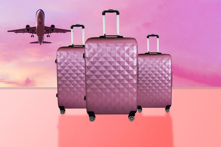 ROSE GOLD: 3-piece diamond luggage set