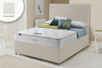Cream Divan Bed & Mattress with 3 Fabric Options, 6ft, Boucle