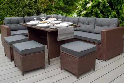 9-seater outdoor garden furniture set, Grey