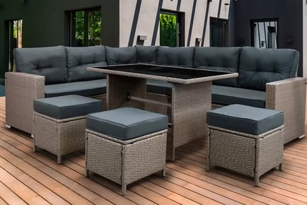 9-seater outdoor garden furniture set, Grey