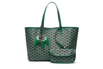 Women's Goyard Inspired 2-in-1 Tote Bag, Green