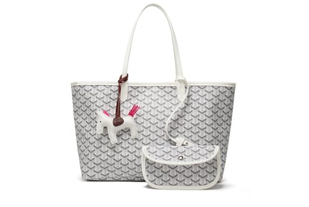 Women's Goyard Inspired 2-in-1 Tote Bag, White