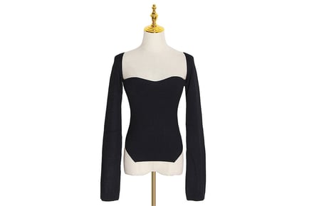 Women's Off-Shoulder Elastic Sweater - 5 Sizes & 4 Colours