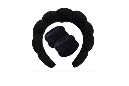 Bubble Skincare Headband With Matching Wristbands - 6 Colours!