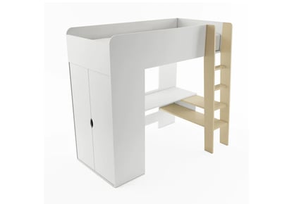 Children's Tom Bunk Bed with Computer Desk and Storage