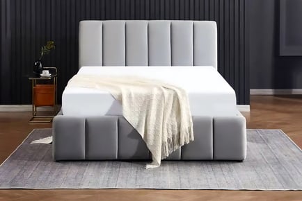 Robbin Grey Plush Velvet Bed Frame - 4 Sizes and 6 Colours!