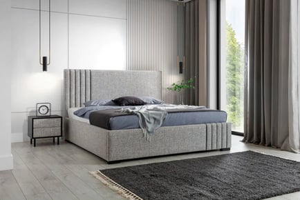 Dante Plush Velvet Upholstered Grey Bed Frame - 6 Colours!