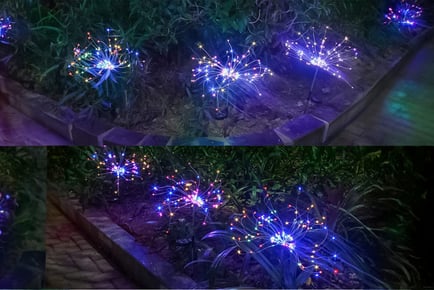 Solar-Powered Firework Garden Lights