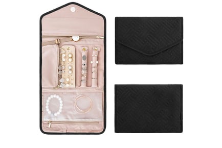 Foldable Jewellery Organiser Roll - 2 Sizes, 4 Colours