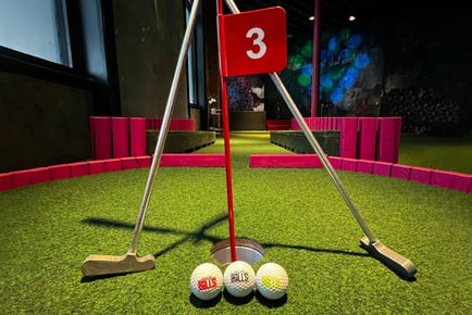 9 Holes of Crazy Golf & a Choice of Drink or Pizza - For 2 or 4