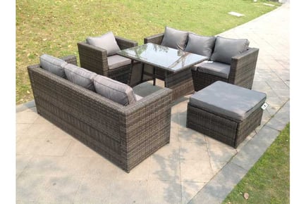 Rattan Sofa Dining Set Chair