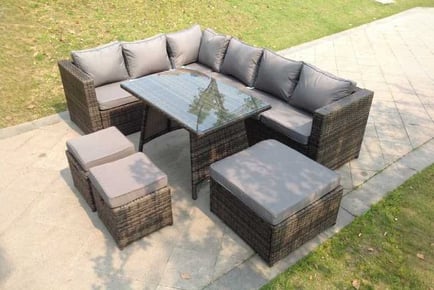 Rattan Corner Sofa Set Patio