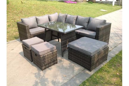 Rattan Corner Sofa Set Patio