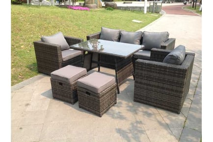 Rattan Sofa Dining Set Stools