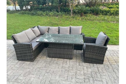 PE Rattan Sofa Set Table Chair