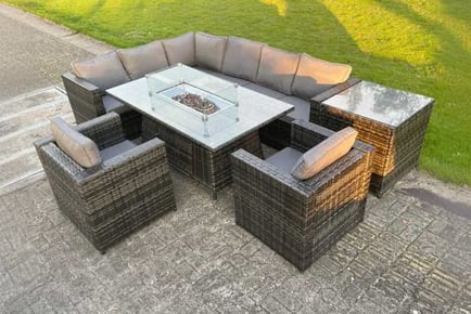 Corner Sofa Set FirePit Table Chair