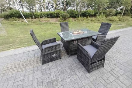 Reclining Chair Fire Pit Oblong Table