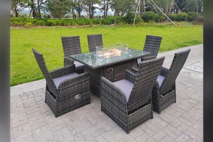 Reclining Chair Fire Pit Oblong Table