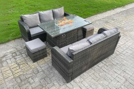 Fire PiT Dining Table Sofa Set