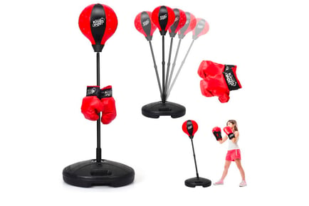 Kids Punching Bag with Stand and Gloves