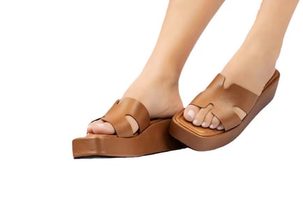 Women's Open Toe Hermes Inspired Wedge Sandals - 6 Sizes, 4 Colours