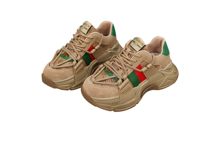 Women's Gucci Inspired Thick Sole Sports Shoes in 6 Sizes and 2 Colours