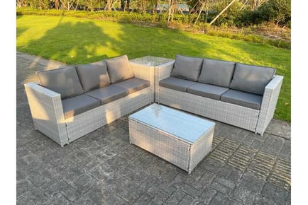 Rattan Garden Set: Sofa & 2 Tables