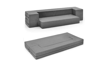 Dark Grey Convertible Folding Sofa Bed with Washable Cover