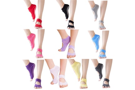 Women's Anti-Slip Five-Finger Yoga Socks in 10 Colours