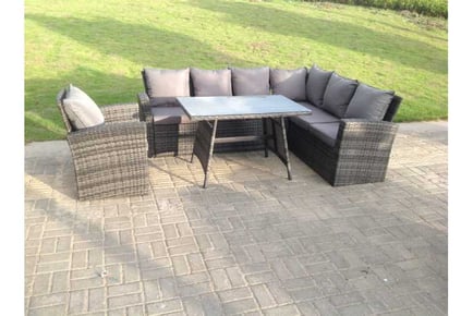 Rattan Corner Sofa Set Chair Table Stool