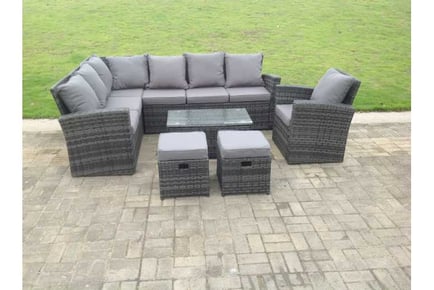 Rattan Corner Sofa Set Chair Table Stool