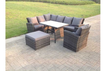 Rattan Corner Sofa Set Chair Table Stool