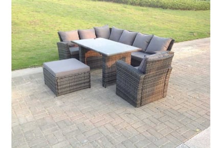 Rattan Corner Sofa Set Chair Table Stool