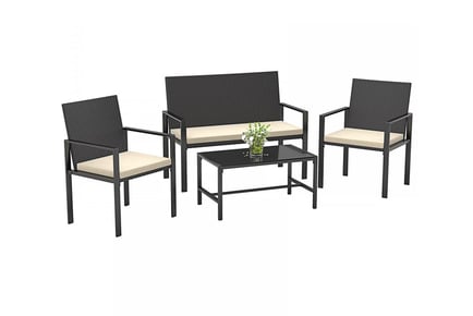 4 Piece Rattan Patio Furniture Set in 2 Colours