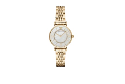 Emporio Armani Women's Gold Watch w/ Mother of Pearl Dial AR1907