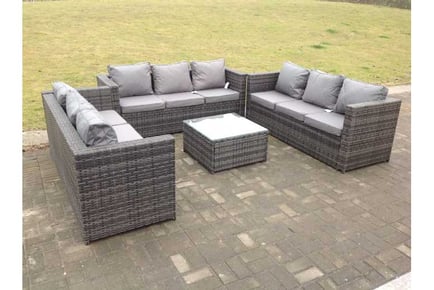 Rattan Lounge Sofa Set Coffee Table