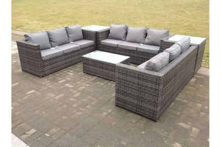 Rattan Lounge Sofa Set Coffee Table