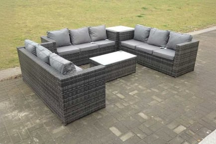 Rattan Lounge Sofa Set Coffee Table