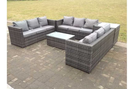 Rattan Lounge Sofa Set Coffee Table