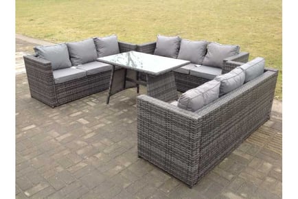 Rattan Lounge Sofa Set Dining Table