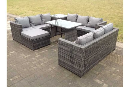 Rattan Sofa Set Dining Table Footstool