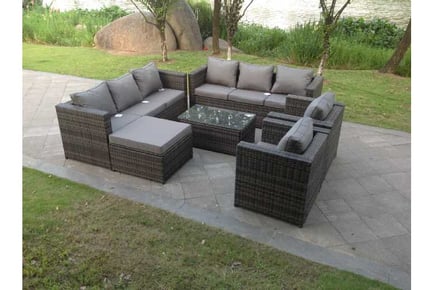 Rattan Sofa Set Coffee Table Chair Stool