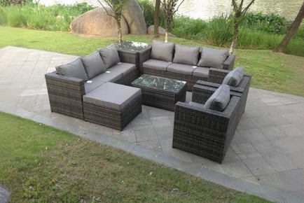 Rattan Sofa Set Coffee Table Chair Stool