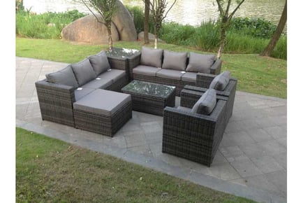 Rattan Sofa Set Coffee Table Chair Stool